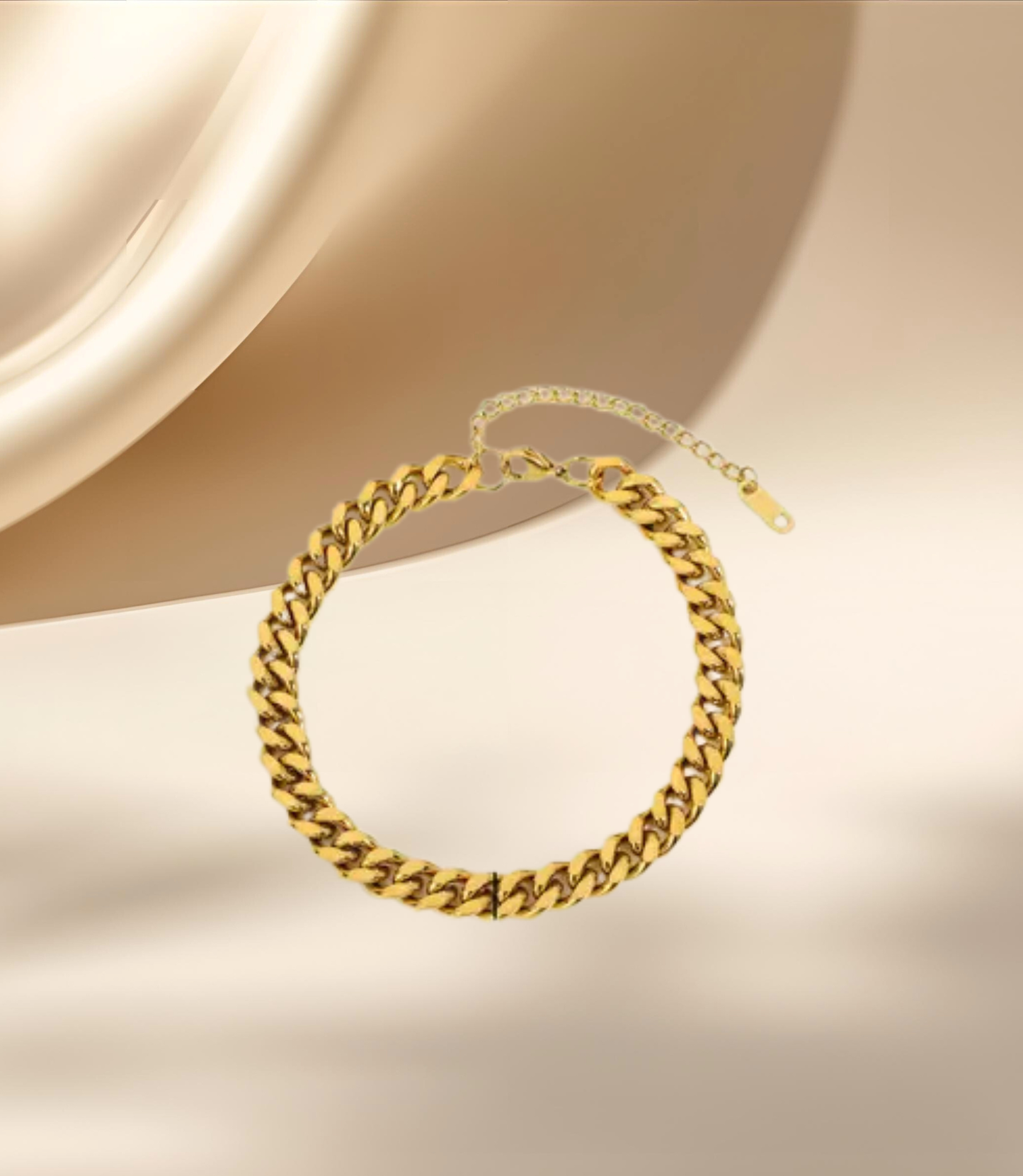 Heart Shape Pendant Stainless Steel Gold-Plated Bracelet