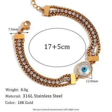 Multi Style 18K Gold Plated Steel Chain Stackable Bracelets - Fgs