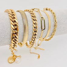 Multi Style 18K Gold Plated Steel Chain Stackable Bracelets - Fgs