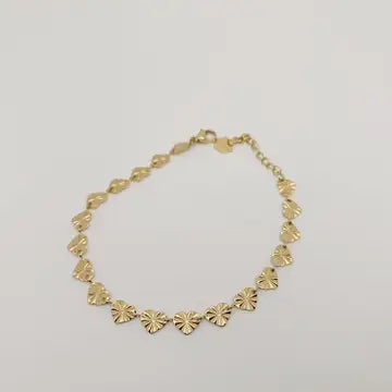 Heart Shape Pendant Stainless Steel Gold-Plated Bracelet