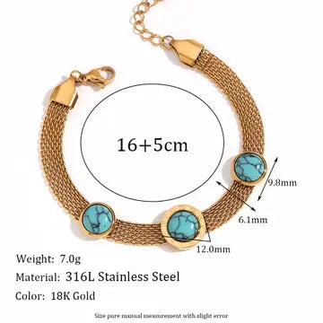 Multi Style 18K Gold Plated Steel Chain Stackable Bracelets - Fgs