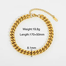 Multi Style 18K Gold Plated Steel Chain Stackable Bracelets - Fgs