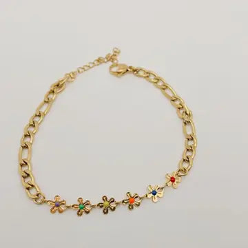 Heart Shape Pendant Stainless Steel Gold-Plated Bracelet