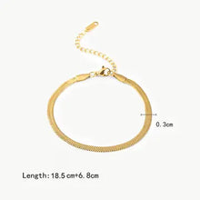 Multi Style 18K Gold Plated Steel Chain Stackable Bracelets - Fgs
