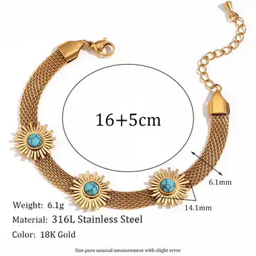 Multi Style 18K Gold Plated Steel Chain Stackable Bracelets - Fgs