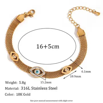 Multi Style 18K Gold Plated Steel Chain Stackable Bracelets - Fgs